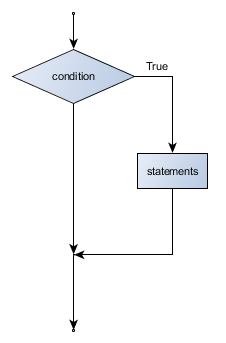 Flowchart of an if statement with no else clause